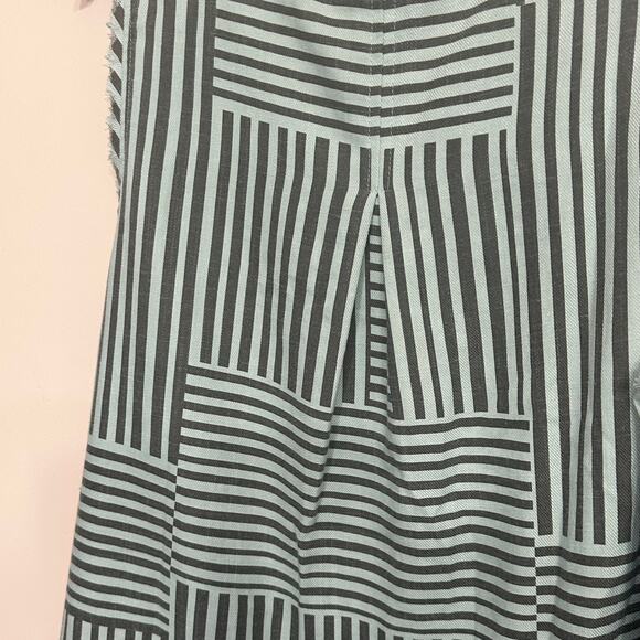 Umgee Sage Green Striped Frayed Trim Dress M NWT - Picture 4 of 8